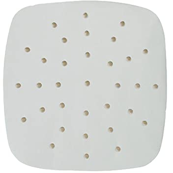 100 Fodere di Carta per Friggitrice ad aria, 24 CM Antiaderenti, Impermeabili, A Prova di Olio, Quadrate, per Vapore, Friggitrice ad aria, Forno a Microonde, Forno (Bianco Perforato)