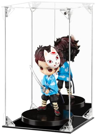 Acrylic Display Case Clear Action Figure Display Case with Mirrored Back, Dustproof Protection Display Box Alternative Glass Case for Collectibles Figures Models Doll Toys (6x6x10 inch; 15x15x25 cm)