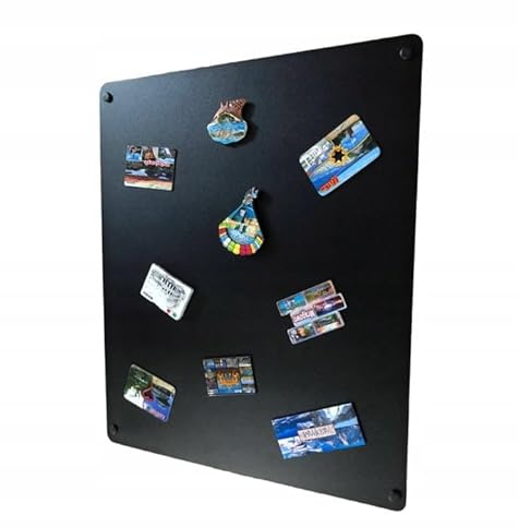 STALFORM Pizarra Magnética para Imanes Negra 58x48 cm Ideal para Pared Pizarra Magnética de Metal Minimalista y Estilosa Plancha Metalica para Imanes para Hogar, Oficina, Aula