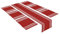Encasa XO Tischläufer und Platzset Set 6 | Feingerippte Baumwolle | Leiter Rot | 1 Tischläufer Größe 32x183 cm & Jede Tischmatte Größe 48x32 cm