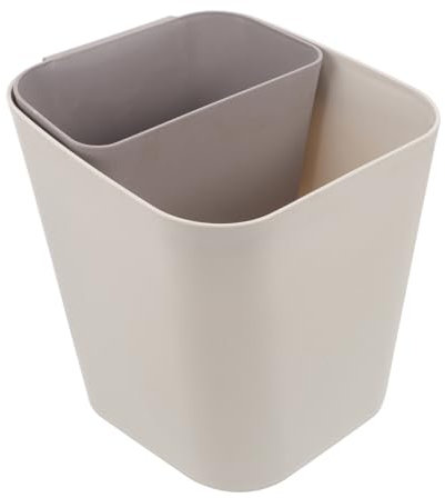 PRETYZOOM Contenitore Per Rifiuti Secchi e Umidi Domestico Grigio in Plastica Pp, Cestino Per La Spazzatura Separazione Doppia, Bidone Per Casa e Ufficio Funzionale e Pratico