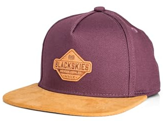 Blackskies® Essentials Snapback Cap | Casquette à visière Unisexe Baseball Premium Basecap Réglable Taille Unique Homme Femme - Outdoor Été Loisirs - Violet-Brun-Brun