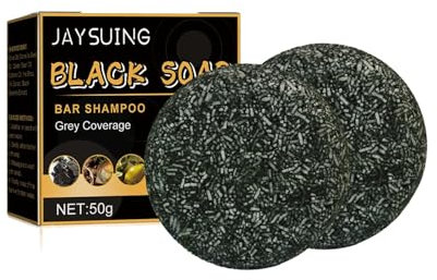 Huipalon Grey Hair Shampoo for Men Women, 50g × 2 Grey Gone Shampoo Bar Anti Grey Soap Bar for Mens Beard, Natural Grey Hair Reverse Bar Shampoo Dark Shampoo Bar for Grey Hair 30 Days Use