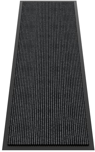 HOMEK Paillasson Exterieur Entree 60x180cm, Grand Tapis d'Entrée, Tapis Entrée Exterieur Resistant Pluie, Tapis Commercial pour entrée -Gris Foncé