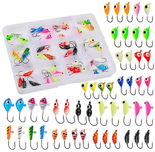 brooksnaji - Juego de cebos artificiales para pesca en hielo, juego de cebos artificiales - Líneas de pesca