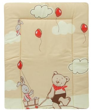 Baby Delux Wickelauflage Wickelunterlage 60x75 cm 75x70 cm weiche Wickeltischauflage Baumwolle wasserdicht waschbar (Ballon beige, 75x70)