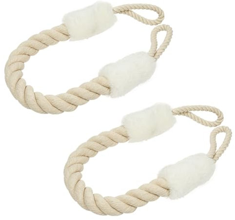 AYESY Fermaporta Corda, 2 Corda Fermaporta Di Sicurezza per Porte e Finestre Corda Anti-Pizzicamento 60 cm Cotone per Maniglia della Porta Ferma Cassetti Sicurezza Bambini e Animali Domestici Bianca