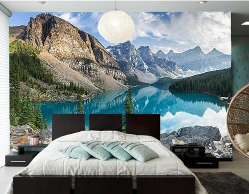 WEIMEIJIE Hermoso lago de montaña paisaje natural papel tapiz hotel sala de estar sofá TV pared dormitorio mural 3d
