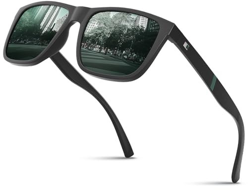 Glapeame Polarisiert-Sonnenbrille-Herren-Damen-Sunglasses-Men-Woman-Unisex Sonnenbrillen Geeignet für Outdoor-Aktivitäten，8-schwarzgrün