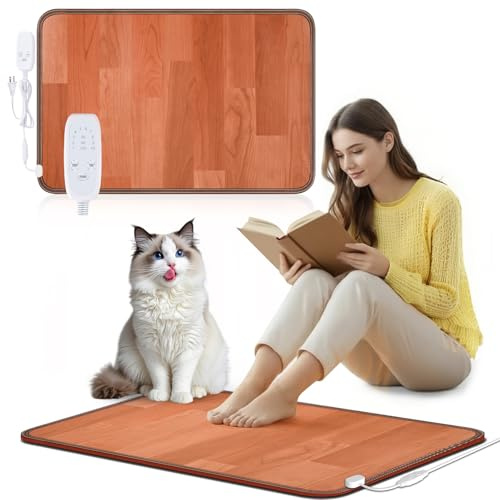 Scaldapiedi Elettrico NujorWarm, Tappetino Riscaldante da Sotto la Scrivania con 10 Livelli di Calore e Timer, Tappeto Riscaldante a Risparmio Energetico per Ufficio, Casa, Studio 220V 120W 47x67cm HZ
