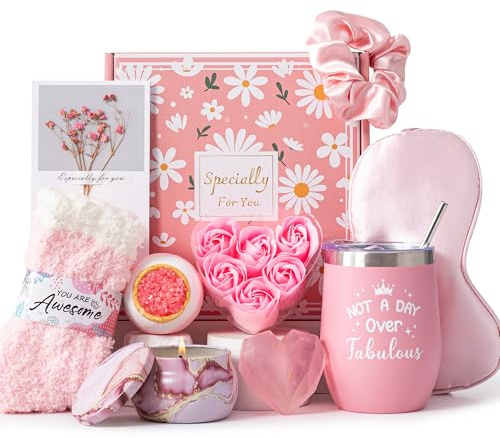 Pamper Gifts For Women,Unique Mothers Day Hamper Self Care Package Relaxation Bath Spa Set for Her,Get Well Soon Presents Box for Girls,Ladies Happy Birthday Gift ideas for Best Friends,Mum,Sister