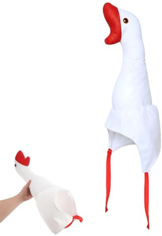 Funny Hats Goose Hat - Novelty Funny Hat for Adults, Funny Hats, Funny Hats For Adults, Plush Animal Hat White Goose Headwear Costume Party Hat Cosplay Christmas Halloween Carnival Teen Adult Hat