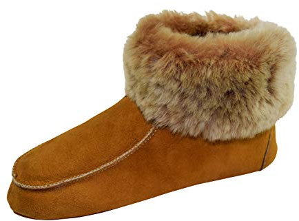 Naturasan Chaussons/Mocassins en peau d'agneau pour femmes avec semelle en cuir, 42 EU