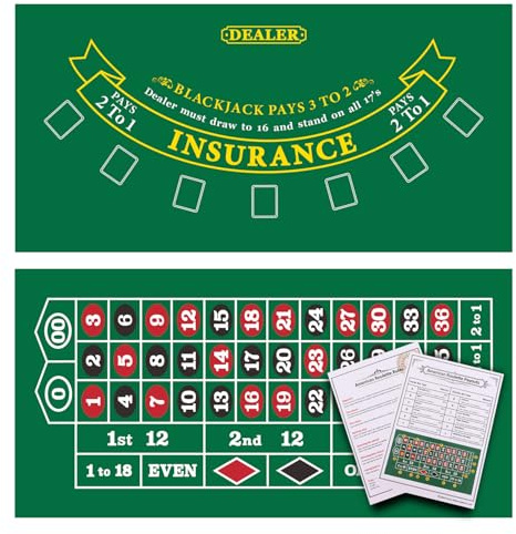 GSE Games & Sports Expert 36 x 72 Blackjack&Roulette Layout Felt, Las Vegas Style Casino Black Jack and Roulette Layout Mat with Instructions and Strategy Chart