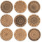 Soleebee 9 Pezzi Round Sottobicchieri di Sughero, Riutilizzabile Tazza di stuoia Disegno di Pittura Retro Sottopentola di Vetro sottobicchieri per casa, Ufficio, Bar, Ristorante - 10 x 0,5 cm