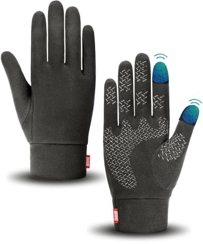 Aegend Lightweight Winter Gloves for Men Women, Warm Running Gloves Touchscreen Thermal Glove Liners for Cold Weather Driving, Cycling & Hiking, Non-Slip, Elastic Cuff, Stretchy, Durable