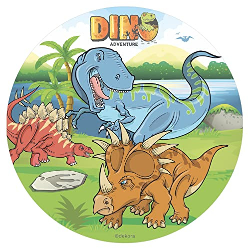 Dekora - 145093 Dinosaurier Tortenaufleger aus Esspapier|aus Reispapier| - 20 cm