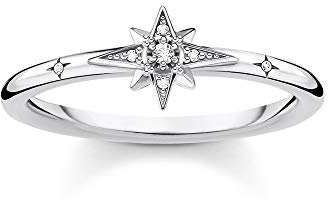 THOMAS SABO Ring Stern mit Steinen silber 925 Sterling Silber TR2317-051-14-60