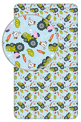 Peppa Wutz, Fitted Sheet, 90 x 200 +25 cm