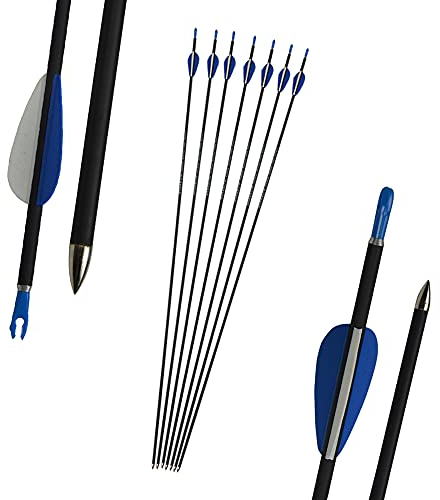 SHARROW 32 Zoll Bogenschießen Carbonpfeil Bogensport Pfeile Spine 1200 Carbon Pfeil Jagdpfeile Carbonpfeil Kohlenstoff Pfeile für 20-30 Lbs Compound Bogen Recurve Bogen (6)