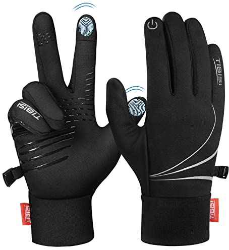 Fahrradhandschuhe Herren Damen Winter Warme HandschuheElastisch Touchscreen Thermohandschuhe Winddichte Rutschfest Skihandschuhe Winterhandschuhe Atmungsaktiv Sporthandschuhe,geburtstagsgeschenk, M