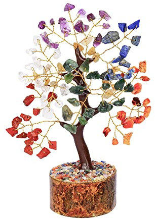Seven Chakra Crystal Tree Birthday Gifts for Women & men, Crystal Tree of Life Sister Birthday gifts Home Decor Healing Crystals Gifts for Mom Positive Energy New Home House Warming Gift Women