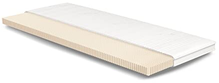 Meisterschlaf Latex Topper 70x180 cm – 7 cm hoch – 20% Naturlatex RG 65 – mittelweich – Oeko-TEX® Standard 100 – Tencel™ Lyocell 3D Doppeltuch-Bezug waschbar – Made in Germany