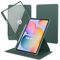 CACOE Rotierende Hülle für Samsung Galaxy Tab S6 Lite 2024 2022 2020 10.4 Zoll mit Stifthalter, 360 Grad Drehbare Schutzhülle Acryl, Transparente Rückseite Stoßfest Grenze (Nachtgrün)