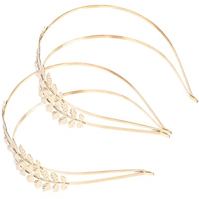 NOLITOY 2piezas Diadema De Hecha Mano Adorno Cabeza De Niña Elegante Tocado Para Bodas y Fiestas Color Natural