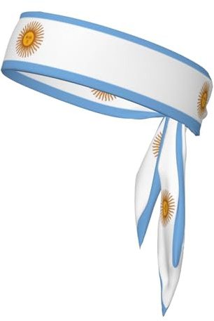 Phayah Diadema de bandera argentina con banda transpirable para eventos deportivos, banda de tela para el sudor, para fútbol, tenis, entrenamiento