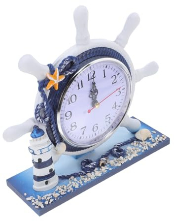 Healifty Horloge Nautique Style Phare Décoration Intérieure Horloge Silencieuse pour Salon Maison