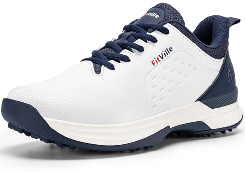 FitVille Mens Extra Wide Fit Golf Shoes | Casual,Comfortable,Fashion,Lightweight,Arch Support Insoles,Outdoor,Golf Trainers