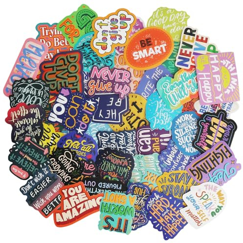 50 Pegatinas Motivacionales para Vision Board, Stickers Inspiradores Positivas para Diario, Álbum, Cuaderno, Portátil, Maleta Vinilo Impermeable, Removible, Ideal para Adultos y Niños