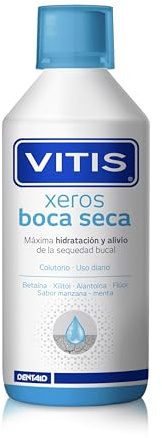 VITIS® xeros Colutorio para Boca Seca, Alivio de la Xerostomía, con Xilitol y Fluoruro Sódico, 500ml