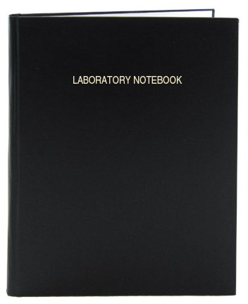 BookFactory Laboratoriebok – 48 sidor (0,6 cm rutnätsformat), 22,5 x 28,5 cm, lock, hardbound styv labbanteckningsbok sydd