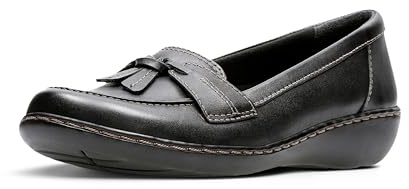 Clarks Pantuflas Ashland Bubble para Mujer, Piel Negra., 36.5 EU