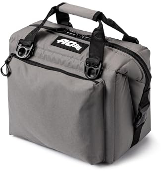 AO Coolers Caravan Canvas Soft Cooler with High-Density Insulation, Oversized Storage Pockets, Charcoal, 12-Can