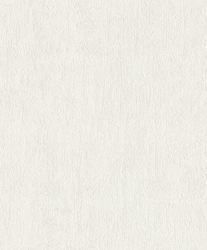 Rasch Home Style 734904 - Carta da parati in tessuto non tessuto bianco con struttura in gesso, 10,05 m x 0,53 m (lunghezza x larghezza)
