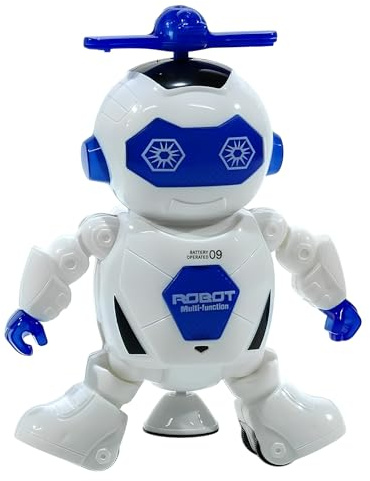 Disco Robot Giocattolo Luci e Suoni Balla Suona e Si Illumina Robot Ballerino Robot che Cammina con Luci Suoni e Musica Robottino Giocattolo con Movimento Twist Dancing