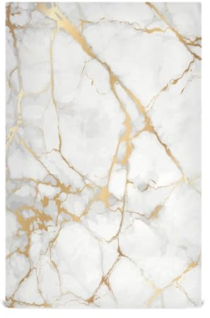 JUMBEAR Beautiful White And Gold Marble Texture Kitchen Dish Towel Soft Absorbent Dishcloths Reusable Hand Towel Tea Towels and Table Decoration Towels 28 x 18 Inch 4Pack