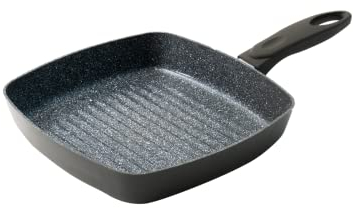 Durastone Aluminium 24cm Square Grill Pan, Non-Stick, All hob Compatible, Griddle
