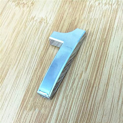Números Placa Casa Autoadhesivos 3D 5 Cm 0-9 Letras A-Z Dash Sign Puerta Número Plata Moderno Dirección Hotel Dígitos 3M Etiqueta ABS Galvanoplastia, para Apartamento Buzón Interior (1)