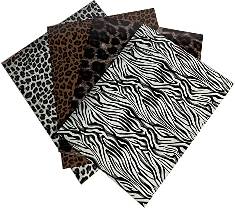 4 st Heat Transfer Vinyl Plotter Transferfolie Glitter Plotterfolie Textil Leopardmönster Permanent Självhäftande Vinylfolie Nattlysande Vinylfilm för DIY T-shirt Textil Hantverk Läder Banner