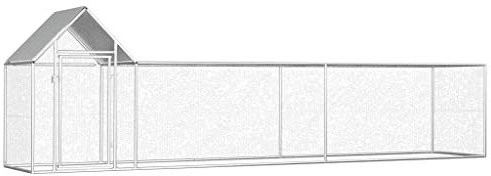 Hühnerstall, MOONAIRY Kaninchenstall, Legenester Für Hühner, Hühnerhaus, Hasenstall Draußen, 5x1x1,5 m Verzinkter Stahl