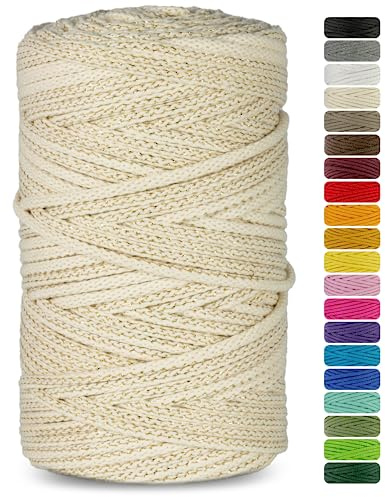 Netuno 1 filato macramè avorio con filo di metallo oro 5 mm 100 m filo di cotone naturale filato per macramè filo di cotone filo decorativo colorato macramè