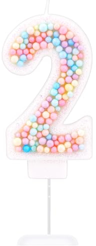 lasuroa Zahlen Geburtstagskerzen, Macaron Bunt, Premium natürlicher Wachs, Süße Geburtstagskerzen für Torte, Zahlen Kuchenaufsatz für Mädchen Geburtstagsfeier, Babyparty, Hochzeit, Jahrestag (2)