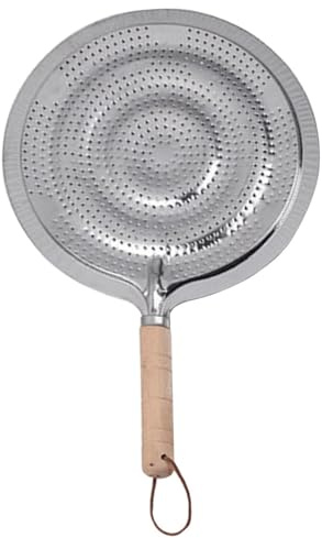 de mijotage – de distribution de chaleur | de protection contre les flammes en fer | 21 cm de large avec poignée en bois pour protéger les ustensiles de cuisine à café, lait et