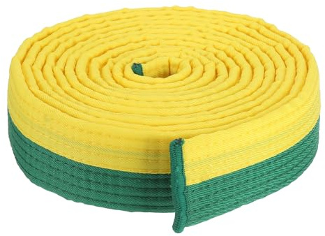 PATIKIL Taekwondo färgat rankningsbälte 4 cm x 11,8 m 3,6 m, kampsport judo karate bälte för tränarundervisning, gul och grön