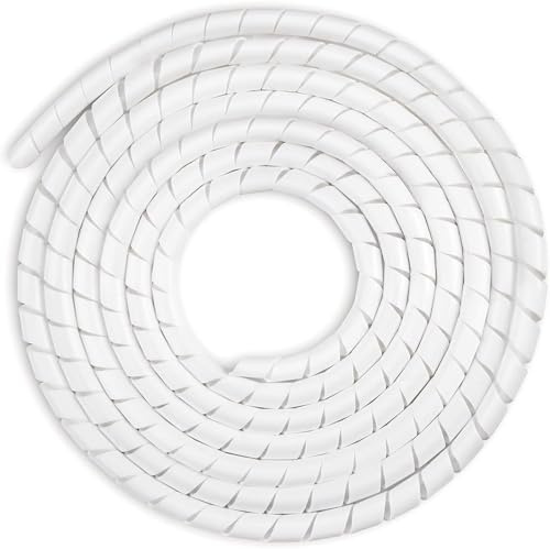AGPTEK Organizador Cables 6M, 12-25mm Recoge Cables Ordenar Flexible, Manguitos para Cable, Blanco