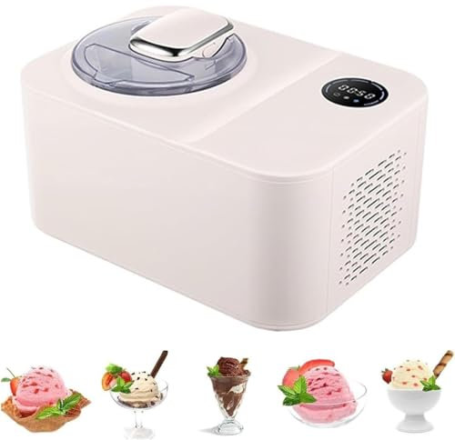 YOIUTRGDK Sorbetière Automatique avec compresseur, Machine à Glace Maison en Acier Inoxydable de Grande capacité de 1,2 L, for yaourts, Glaces et sorbets for Enfants